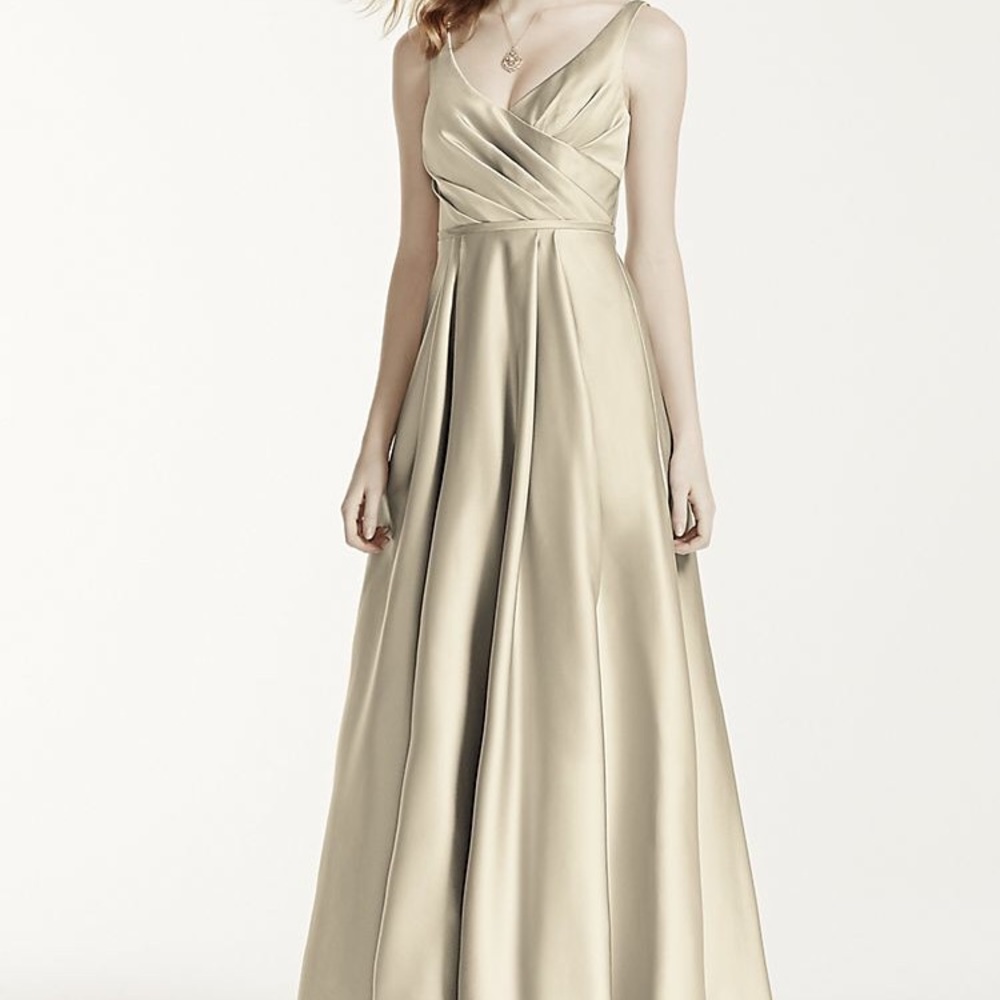 Satin Tank Ball Gown Bridesmaid Dress w/ Pockets